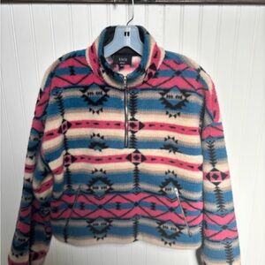Vici Multicolor Fleece Half-Zip Pullover Size Small
